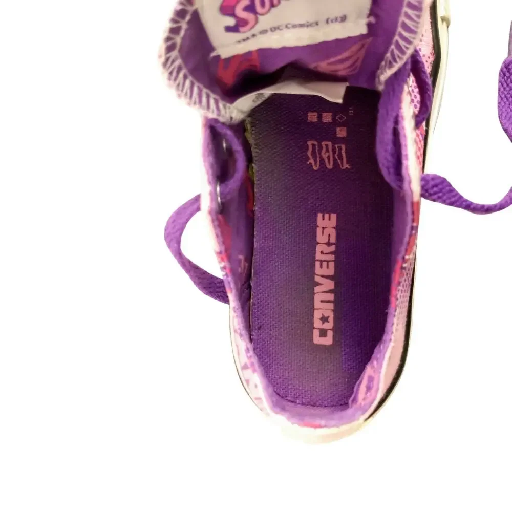 Converse Superman All Star Low Top Shoes Youths 11 Pink Purple DC Comics 336635F